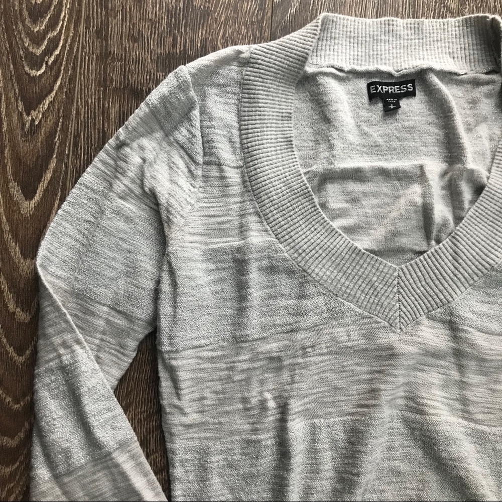 BOGO Grey and Silver Express Sweater Size S